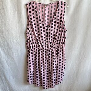 Mimi Chica pink and black cat pattern dress with pockets, size 3X